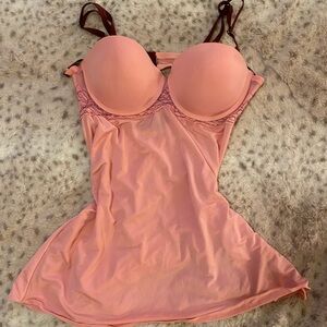 pink vs babydoll lingere top with maroon